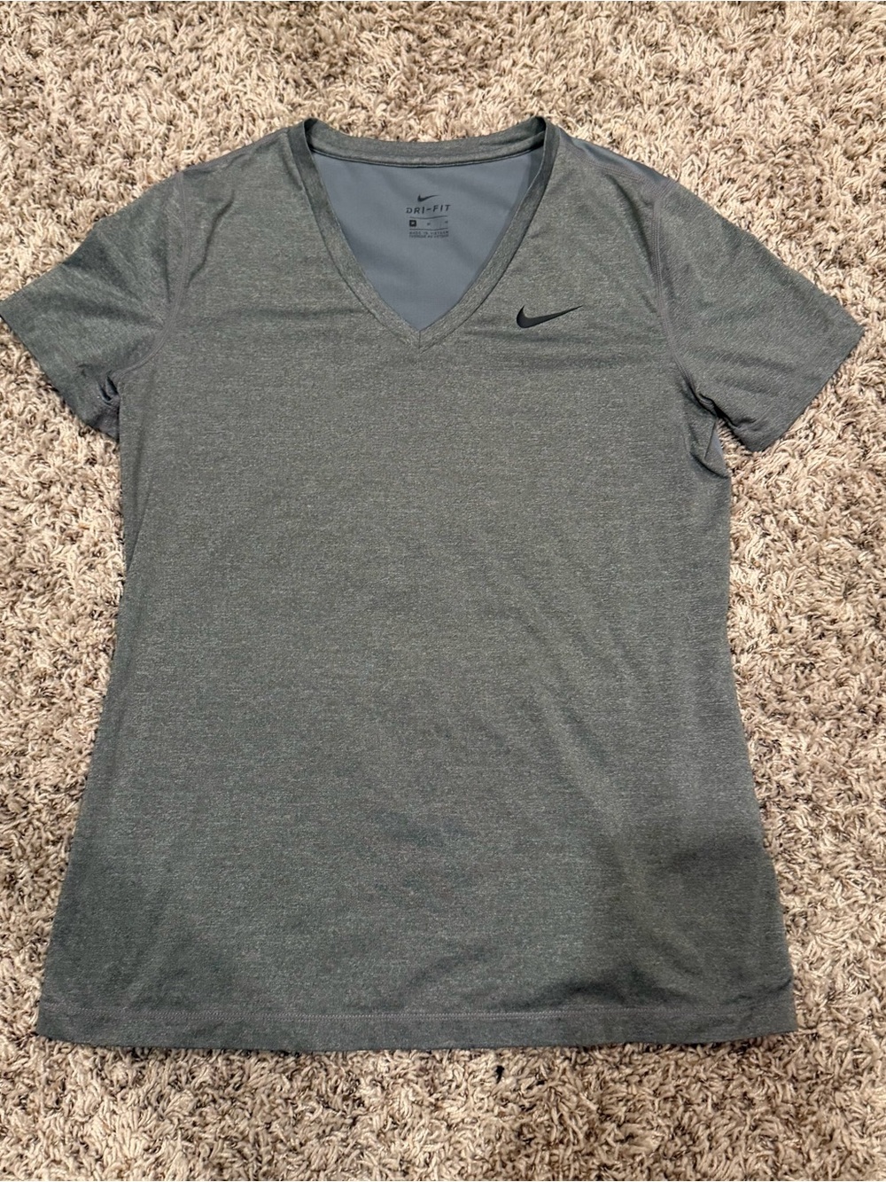 Nike Dark Gray Dri-Fit V-Neck Shirt